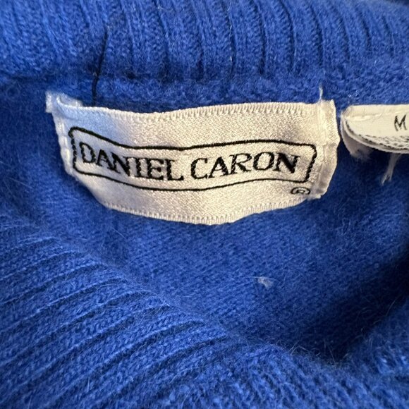 Daniel Caron Wool Blend Cobalt Blue Mock Turtle Neck Long Sleeve Sweater Size M - Picture 10 of 12